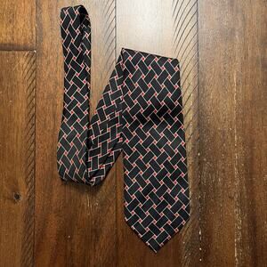 Vintage Polo Ralph Lauren Abstract 100% Silk Tie Made By Hand USA Geometric Logo